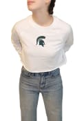 Michigan State Spartans Womens Hype and Vice Lounge Crew Sweatshirt - White