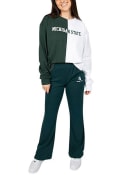 Michigan State Spartans Womens Hype and Vice Rivington Ribbed Sweatpants - Green