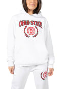 Ohio State Buckeyes Womens Hype and Vice Boyfriend Hooded Sweatshirt - White