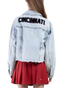 Hype and Vice Womens Blue Cincinnati Bearcats Denim Jean Light Weight Jacket