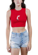 Hype and Vice Womens Red Cincinnati Bearcats Cut Off Tank Top