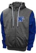 Memphis Tigers Grid Game Hooded Zip-up Medium Weight Jacket - Blue