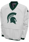 Michigan State Spartans Big Logo Windshell Pullover Jackets - White