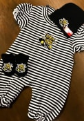 Wichita State Shockers Baby Black Stripe Puff Sleeve One Piece