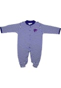 Purple Baby K-State Wildcats Striped Footed One Piece Pajamas