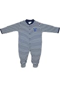 Villanova Wildcats Baby Striped Footed One Piece Pajamas - Navy Blue