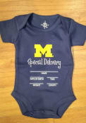 Michigan Wolverines Baby Special Delivery One Piece - Navy Blue