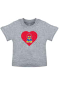 Kansas Jayhawks Toddler Girls Heart Baby Jay T-Shirt - Grey