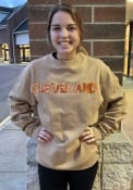 localE Cleveland Women's Sand Sequins Wordmark Unisex Long Sleeve Crew Sweatshirt