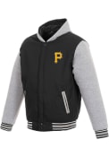 Pittsburgh Pirates Reversible Hooded Heavyweight Jacket - Black