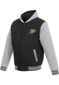 Anaheim Ducks Reversible Hooded Heavyweight Jacket - Black