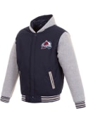 Colorado Avalanche Reversible Hooded Heavyweight Jacket - Navy Blue