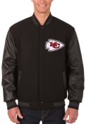 Kansas City Chiefs Reversible Wool Leather Heavyweight Jacket - Black