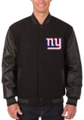 New York Giants Reversible Wool Leather Heavyweight Jacket - Black