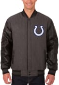 Indianapolis Colts Reversible Wool Leather Heavyweight Jacket - Grey