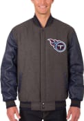 Tennessee Titans Reversible Wool Leather Heavyweight Jacket - Grey