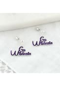 K-State Wildcats Womens Slogan Earrings - Purple