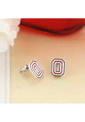 Ohio State Buckeyes Womens Enamel Logo Stud Earrings - Red