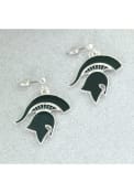 Michigan State Spartans Womens Enamel Logo Earrings - Green