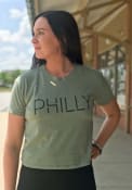 Alternative Apparel Philadelphia Women's Vintage Pine Disconnected Cropped Short Sleeve T-Shirt