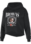 Cleveland Browns Womens WEAR by Erin Andrews Cropped Hooded Sweatshirt - Black