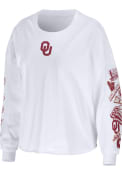 Oklahoma Sooners Womens WEAR by Erin Andrews Celebration Crop T-Shirt - White