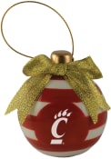 White Cincinnati Bearcats Ceramic Bulb Ornament
