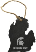 Michigan State Spartans Slate State Shape Ornament