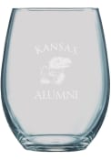 Kansas Jayhawks 21oz Etched Stemless Wine Glass