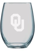 Oklahoma Sooners 21oz Etched Stemless Wine Glass