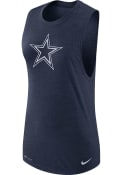 Dallas Cowboys Womens Nike Logo Muscle Tank Top - Navy Blue