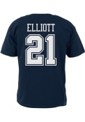 Ezekiel Elliott Dallas Cowboys Navy Blue Authentic Name and Number Tee