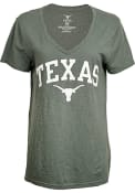 Texas Longhorns Womens Color Zone Donna V Neck T-Shirt - Green