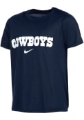 Dallas Cowboys Youth Nike Essential Wordmark Legend T-Shirt - Navy Blue