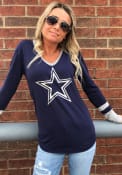 Dallas Cowboys Womens Geneva T-Shirt - Navy Blue