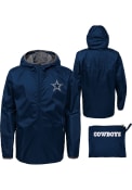 Dallas Cowboys Youth Jacket in a Bag Light Weight Jacket - Navy Blue