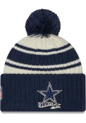 Dallas Cowboys Youth New Era JR 2022 Sideline Sport Knit Hat - Navy Blue