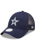 Dallas Cowboys Womens New Era Logo Spark 9FORTY Adjustable - Navy Blue
