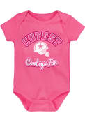Dallas Cowboys Baby Cutest Fan One Piece - Pink