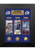 Colorado Avalanche 3 Time Stanley Cup Champions Deluxe Ticket Coin Collection Plaque