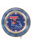Louisiana Tech Bulldogs 15 in Neon Wall Clock