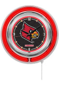 Louisville Cardinals 15 in Neon Wall Clock
