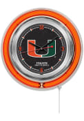 Miami Hurricanes 15 in Logo Neon Wall Clock