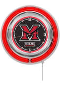 Miami RedHawks 15 in Logo Neon Wall Clock