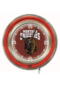 Montana Grizzlies 15 in Neon Wall Clock