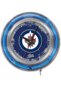 Winnipeg Jets 15 in Neon Wall Clock