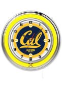 Cal Golden Bears 19 in Neon Wall Clock