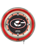 Georgia Bulldogs 19 in Logo Neon Wall Clock