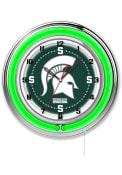 Michigan State Spartans 19 in Neon Wall Clock