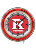 Rutgers Scarlet Knights 19 in Neon Wall Clock
